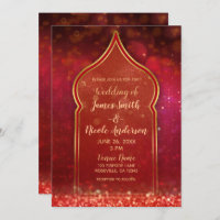 Mariage des nuits arabes du Maroc rouge & or
