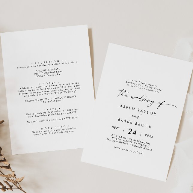 Invitation Mariage des parents du marié en écriture moderne d (Créateur téléchargé)