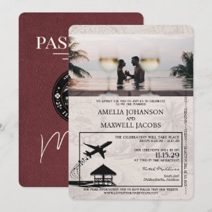Invitation Mariage des passeports des Maldives de Bourgogne