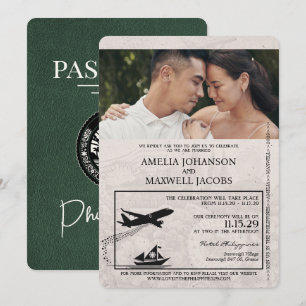Invitation Mariage des passeports des Philippines vertes