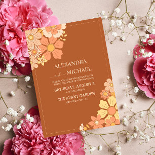Invitation Mariage des tonalités à thème des années 70 Super
