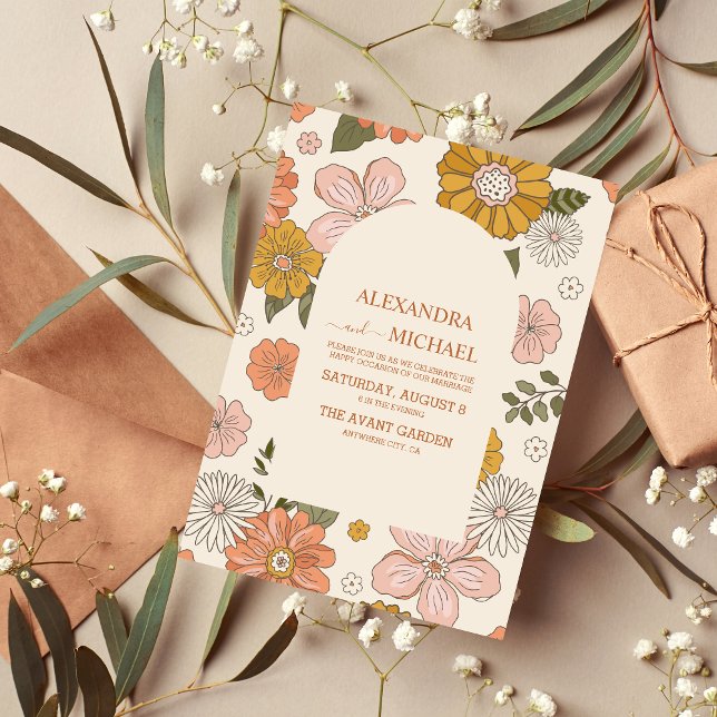 Invitation Mariage des tonalités à thème des années 70 Super  (Créateur téléchargé)