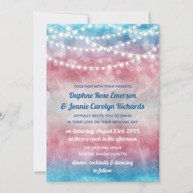 Invitation Mariage des voyants de chaîne Ombre de l'indicateu (Devant)