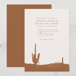 Invitation Mariage Désert Cactus Terracotta