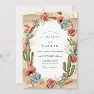 Invitation Mariage Désertique Terracotta Exquis
