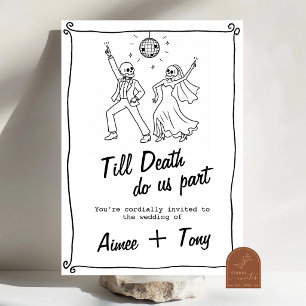 Invitation Mariage Dessiné à la Main Jusqu'à Ce que la Mort N