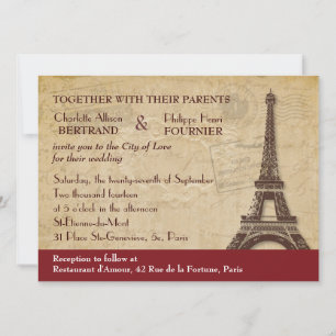 Invitation Mariage Destination Paris