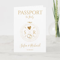 Mariage Destination Passport Gold World Map Invita