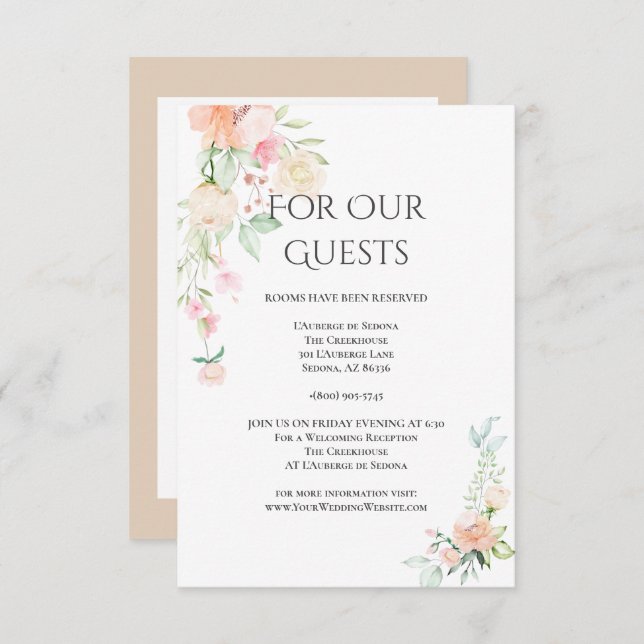 Invitation Mariage | Détails Fleurs de printemps d'aquarelle (Devant / Derrière)
