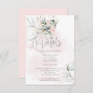 Invitation Mariage Détails Fleurs rustiques et Eucalyptus