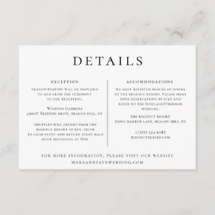 Invitation Mariage Détails Modèle d'informations