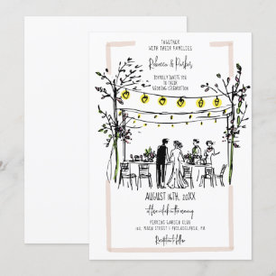 Invitation Mariage d'été à la main filetés en plein air
