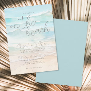 Invitation Mariage d'été à l'aquarelle sur la plage