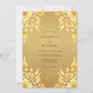 Invitation Mariage d'été baigné de soleil doré