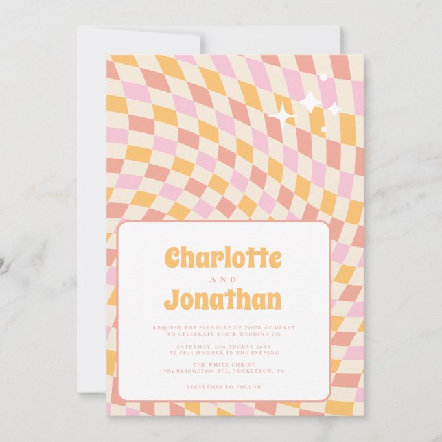 Invitation Mariage d'été brillant et coloré (Devant)