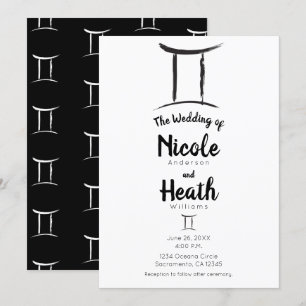 Invitation Mariage d'été de juin mai Astrologie du zodiaque G