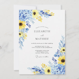 Invitation Mariage d'été ensoleillé ciel bleu joyeux