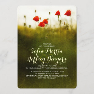 Invitation Mariage d'été entre fleurs sauvages