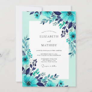 Invitation Mariage d'été étincelant sarcelle