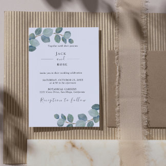Invitation Mariage d'été Eucalyptus de verdure rustique.