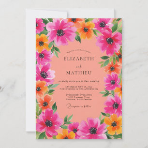 Invitation Mariage d'été Fuchsia Plein d'entrain