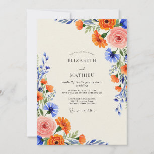 Invitation Mariage d'été orange florissant