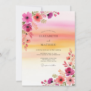 Invitation Mariage d'été plein d'entrain couleur magenta
