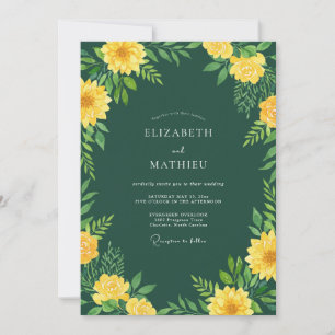 Invitation Mariage d'été radiant vert chasseur