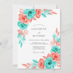 Invitation Mariage d'été rafraîchissant turquoise