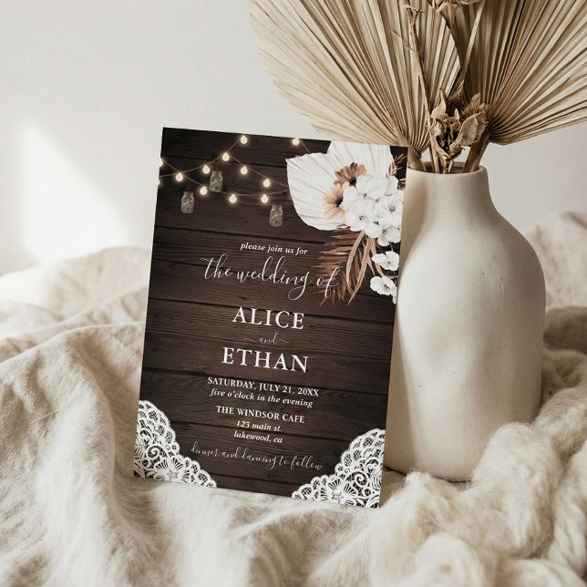 Invitation Mariage d'été Rustique Boho Boho Tropical Fleurs (Créateur téléchargé)