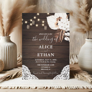 Invitation Mariage d'été Rustique Boho Boho Tropical Fleurs