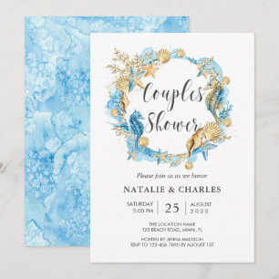 Invitation Mariage d'été Sea & Beach Seahorse Couples Douche