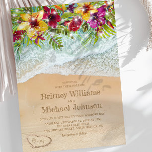 Invitation Mariage d'été tropical sur la plage