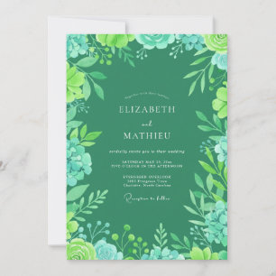 Invitation Mariage d'été vert Kelly vif