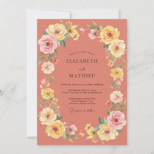 Invitation Mariage d'été vibrant en terre cuite
