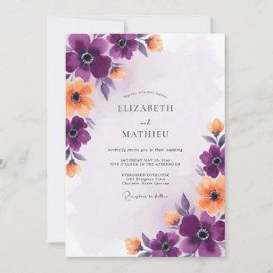 Invitation Mariage d'été violet glorieux