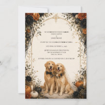 Mariage d'Halloween de Retriever doré personnalisé