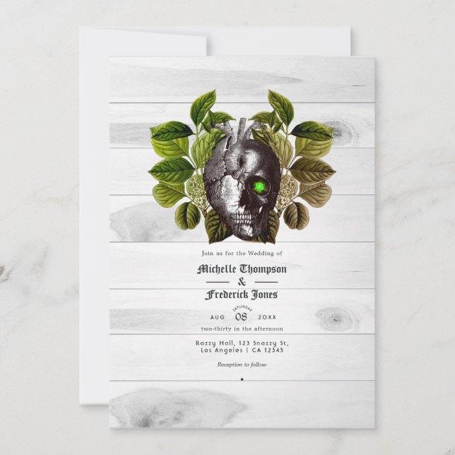 Invitation Mariage d'Halloween de sorcière rustique (Devant)