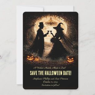 Invitation Mariage d'Halloween Enregistrez la Date Mignon