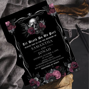 Invitation Mariage d'Halloween gothique de Bourgogne