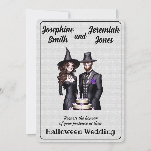 Invitation Mariage d'Halloween gothique personnalisé (Devant)