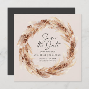 Invitation Mariage d'herbe bohème naturel moderne