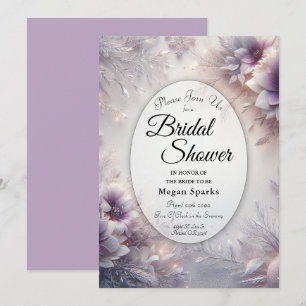 Invitation Mariage d'hiver Améthyste et Argenté