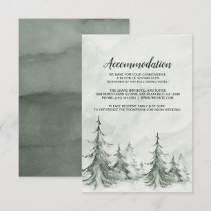 Invitation Mariage d'hiver aux sapins à l'aquarelle