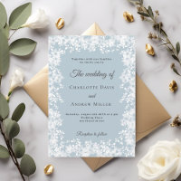 Mariage d'hiver bleu poussiéreux aux flocons de ne
