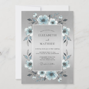 Invitation Mariage d'Hiver Brillance Argentée