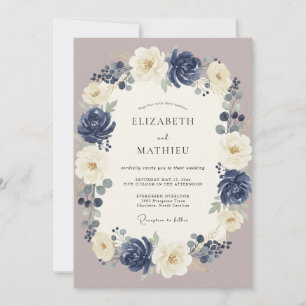 Invitation Mariage d'hiver classique de la marine