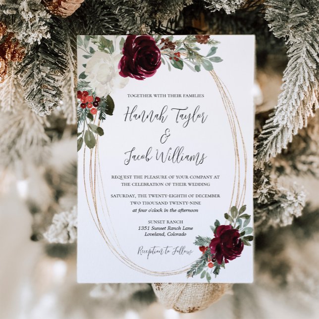 Invitation Mariage d'hiver de Noël élégant (Créateur téléchargé)
