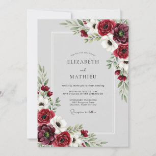 Invitation Mariage d'hiver élégant en Bourgogne