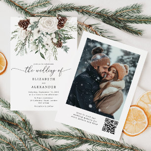 Invitation Mariage d'hiver élégant et persistant